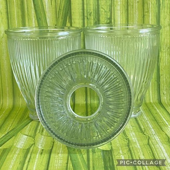 Set of 3 Clear Thick Ribbed Glass Dome Globes Replacements - Picture 5 of 8